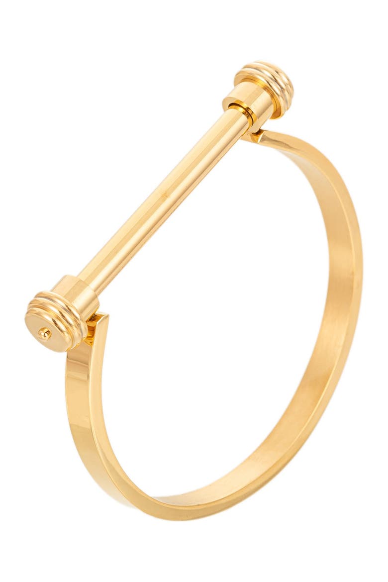 Roger Titanium Screw Cuff Bracelet, Main, color, GOLD