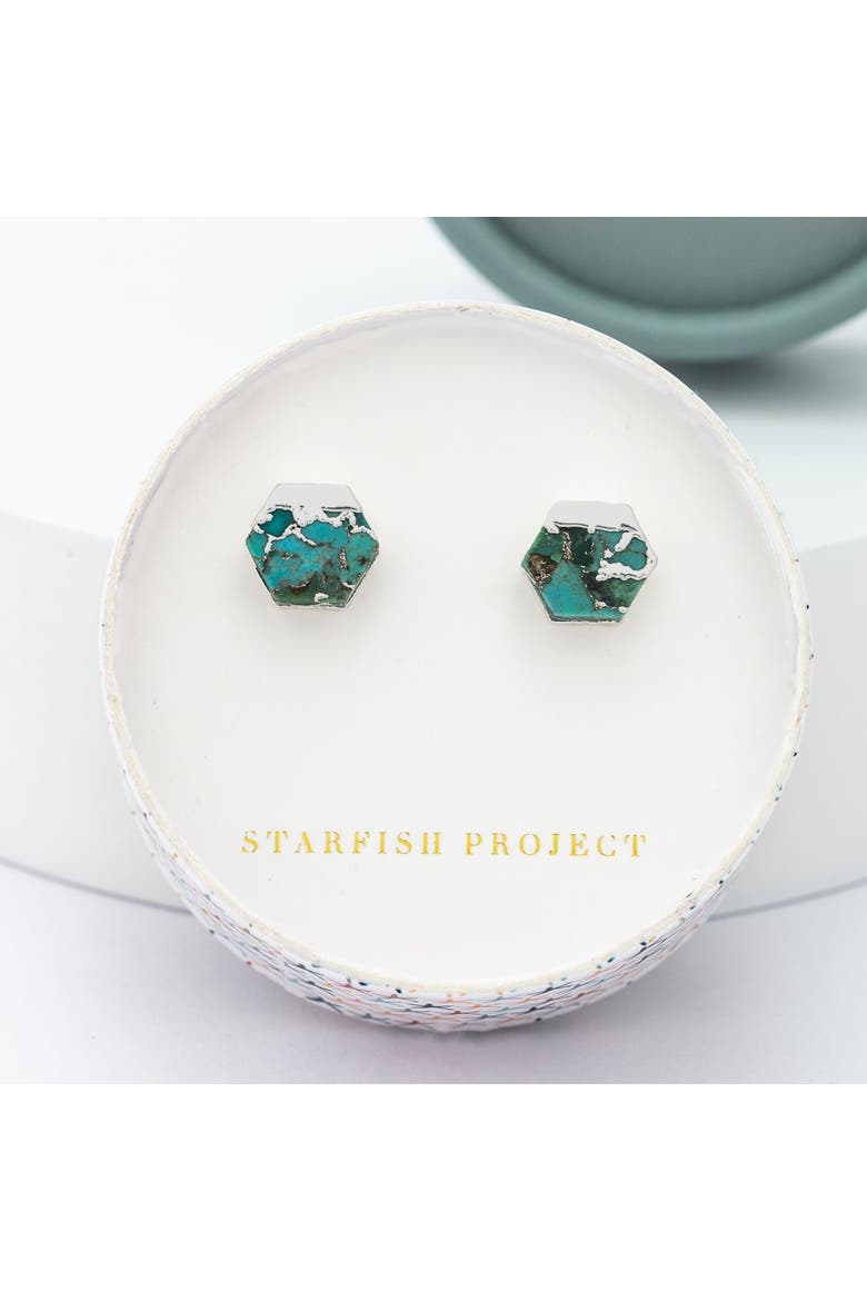 Oasis Studs in Silver, Alternate, color, Silver