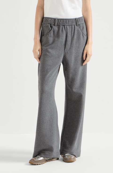 Cotton smooth French terry trousers