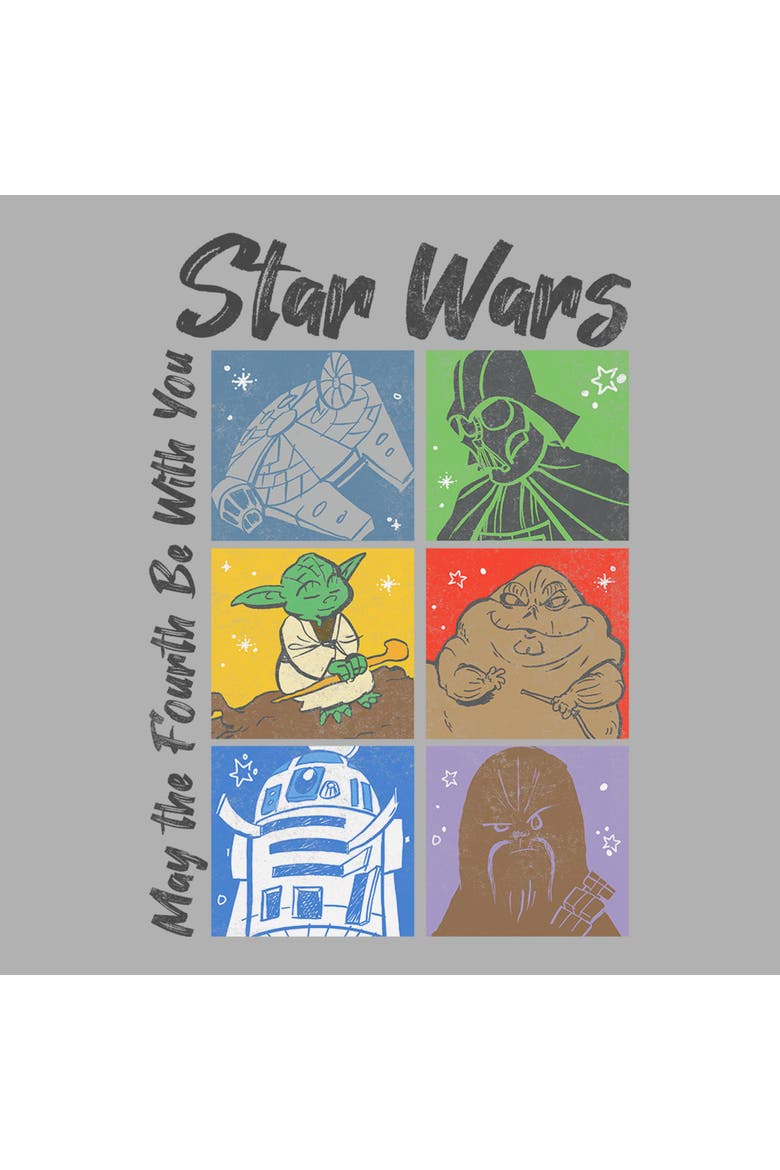 Boy's Star Wars Pastel Colors Collage May The Fourth  Graphic T-Shirt, Alternate, color, Sport Grey
