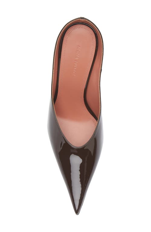Amina Muaddi Anok 90 Patent Leather Pumps In Brown