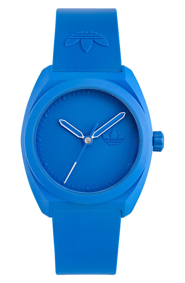 adidas AO Street Resin Strap Watch, Main, color, Blue