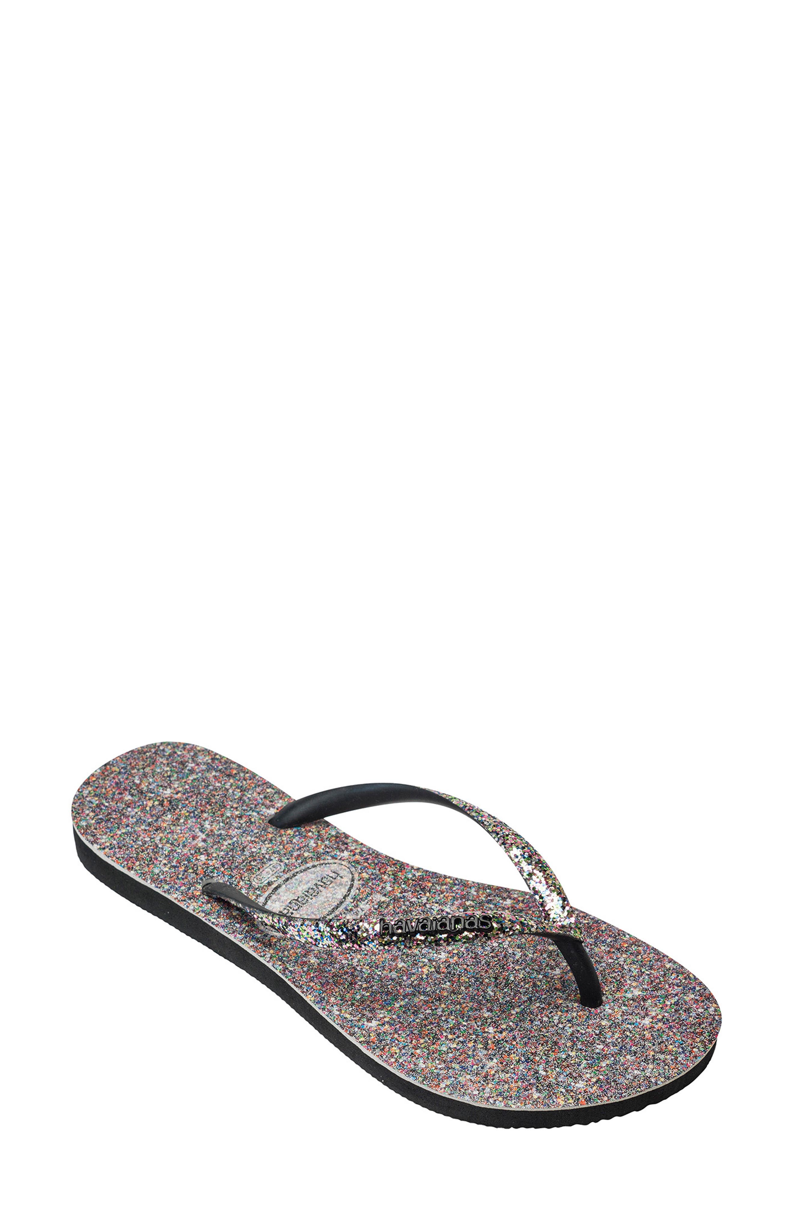 Havaianas Slim Glitter Flip Flop, Alternate, color, 