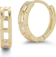 Ember Fine Jewelry 14K Gold Curb Link Huggie Hoop Earrings