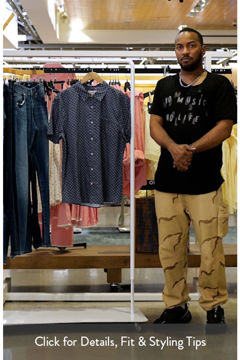 Better-Than-Linen Diamond Print Short Sleeve Button-Up Shirt video