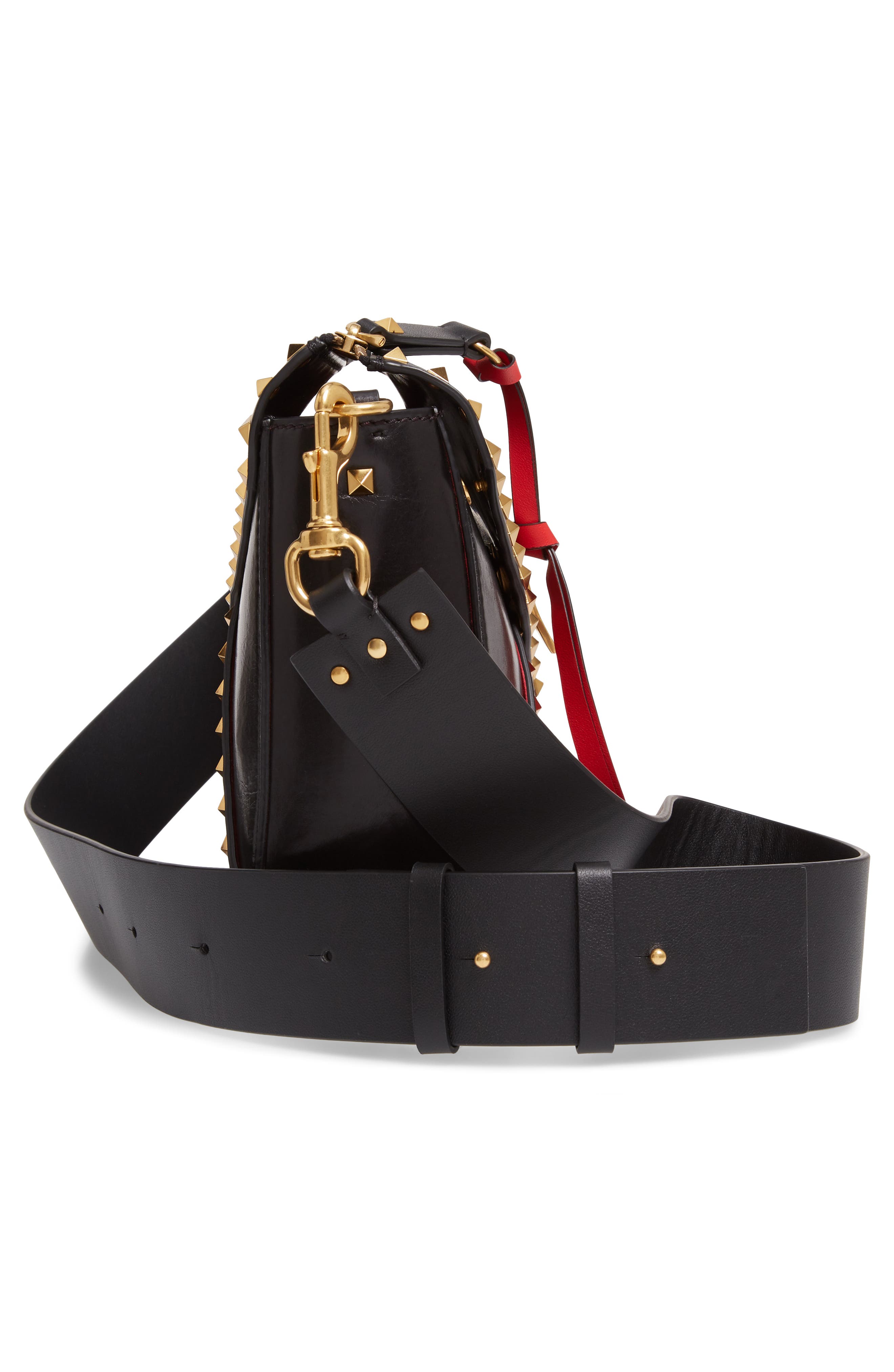 Valentino Garavani Medium Rockstud Hype Leather Shoulder Bag, Alternate, color, 