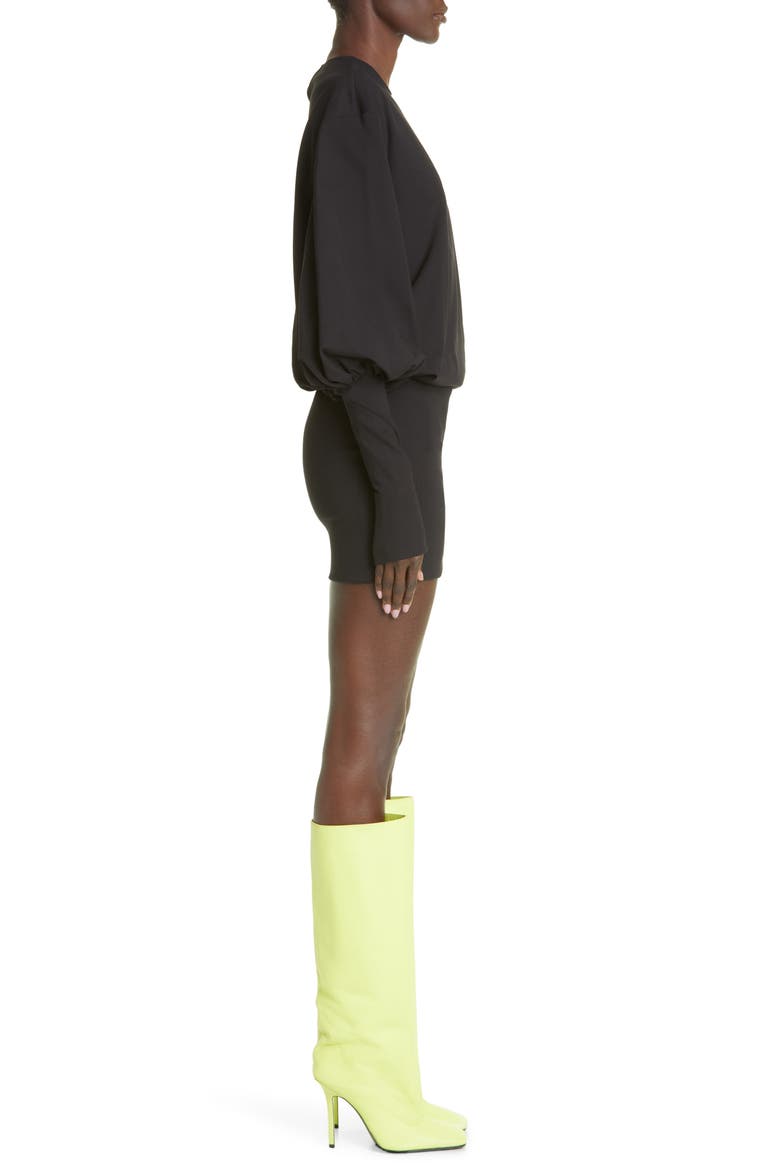 Karlie Long Sleeve Drop Waist Jersey Minidress, Alternate, color, BLACK