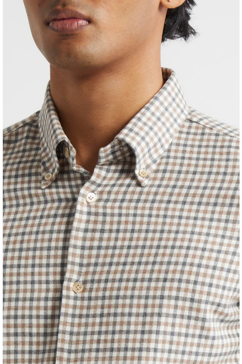 Check Button-Down Shirt, Alternate, color, BROWN/ GREEN