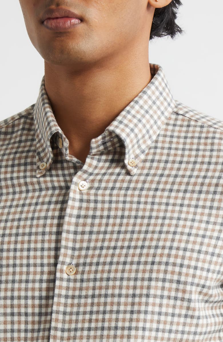 Boglioli Check Button-Down Shirt, Alternate, color, Brown/ Green