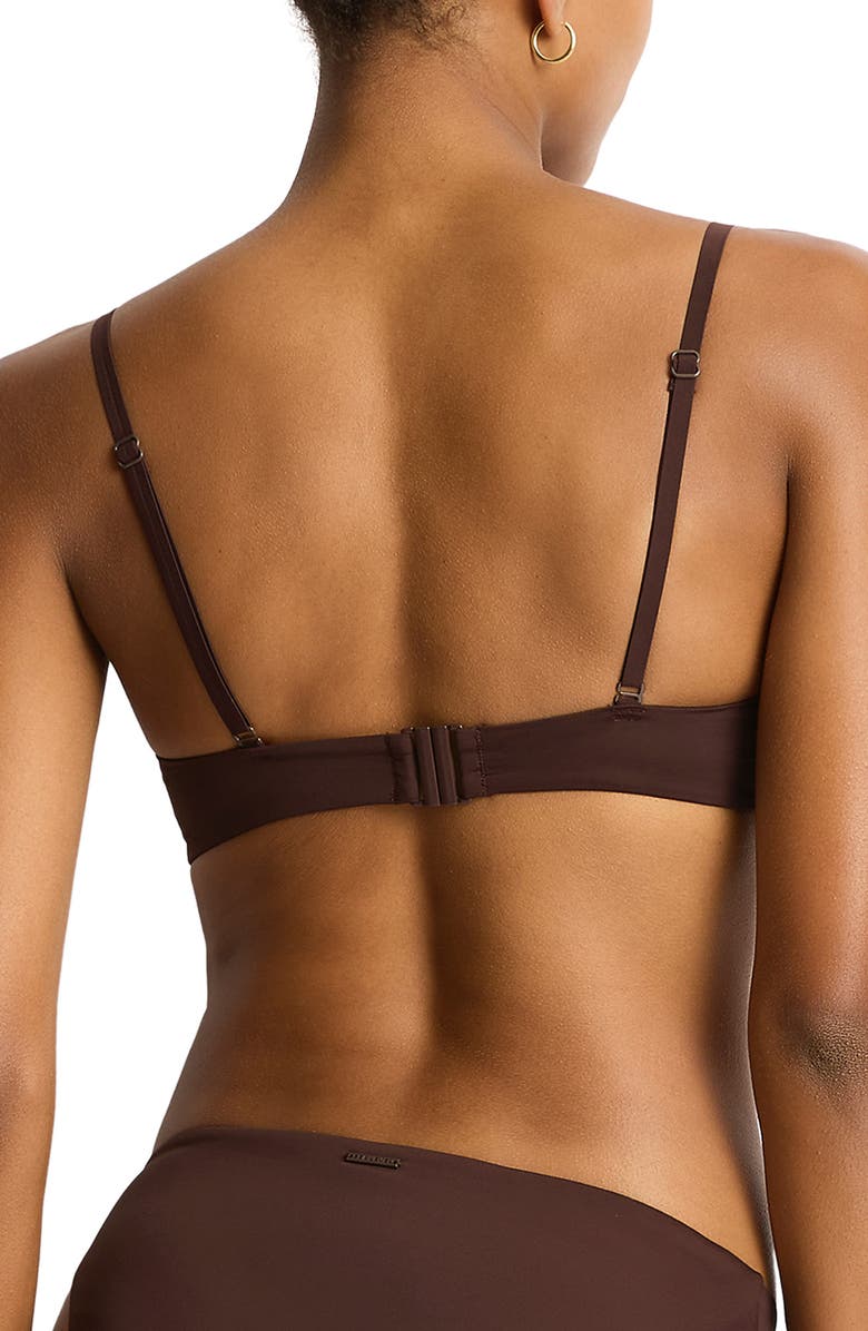 Sea Level Mythos Scoop Neck Bikini Top, Alternate, color, Cocoa