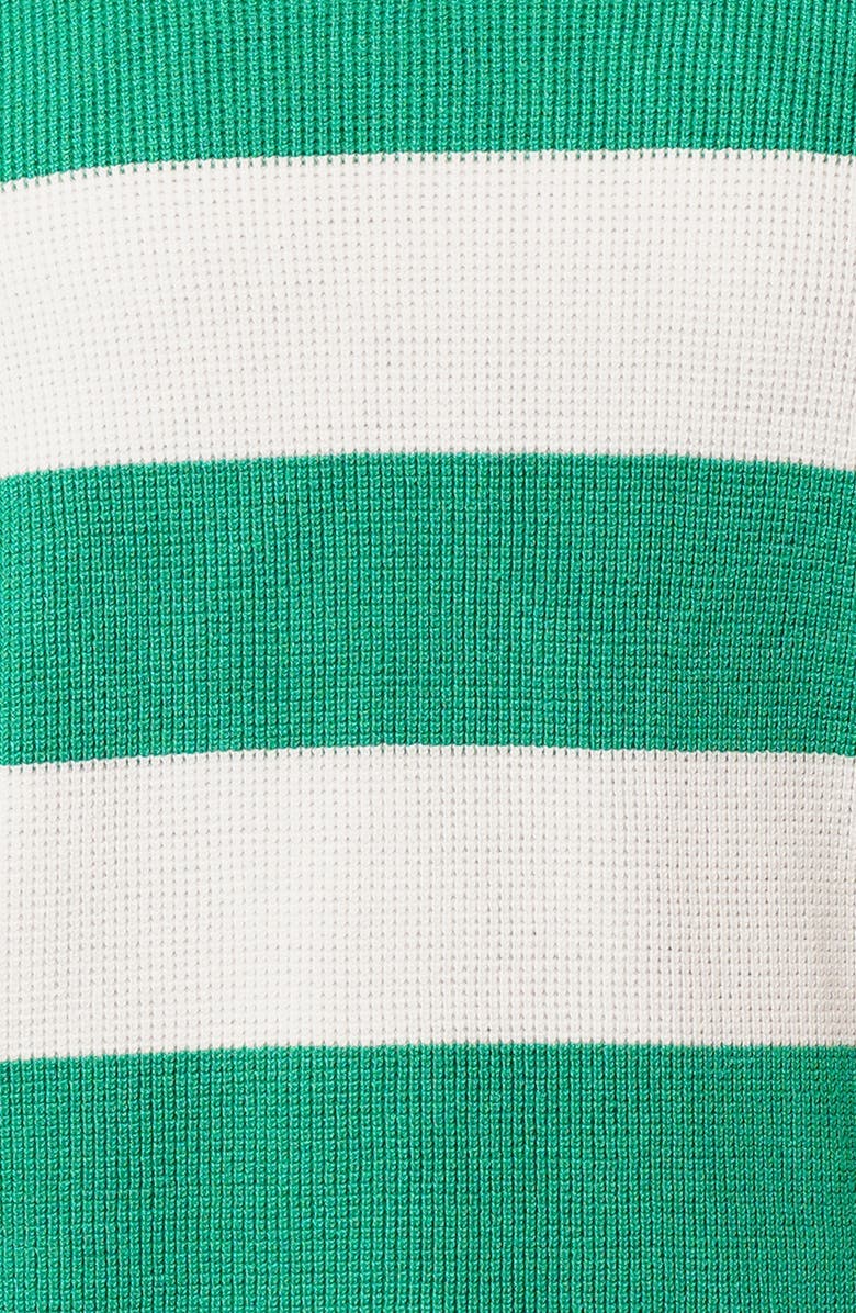 CYRUS Stripe V-Neck Waffle Knit Sweater, Alternate, color, Green Jelly Bean/ Bright White