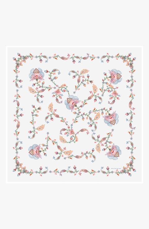 Dawn Garden Double Sided Silk Scarf