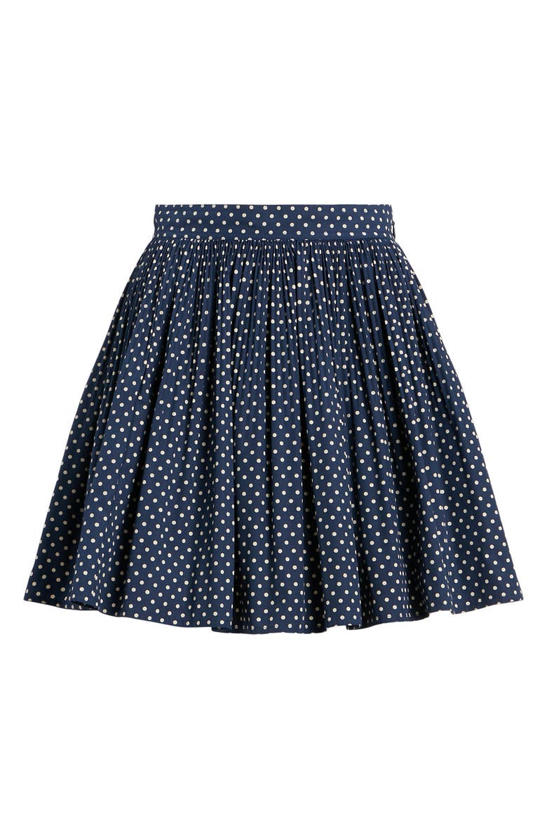 Polo Ralph Lauren Polka Dot Pleated Miniskirt, Alternate, color, 