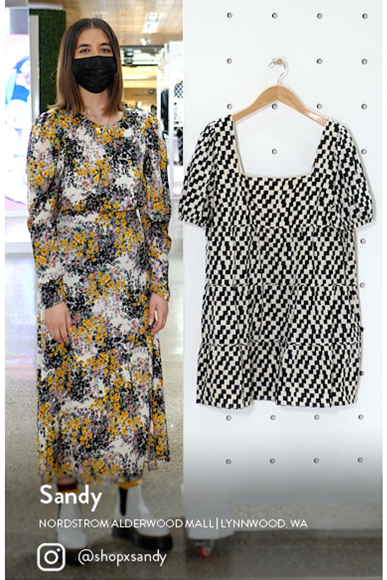 Print Square Neck Shift Dress video