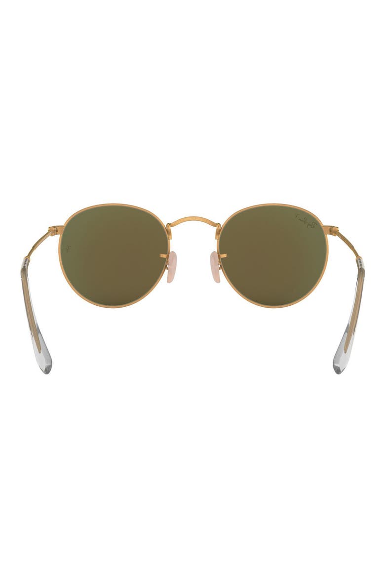 53mm Polarized Round Retro Sunglasses, Alternate, color, BLUE MIR