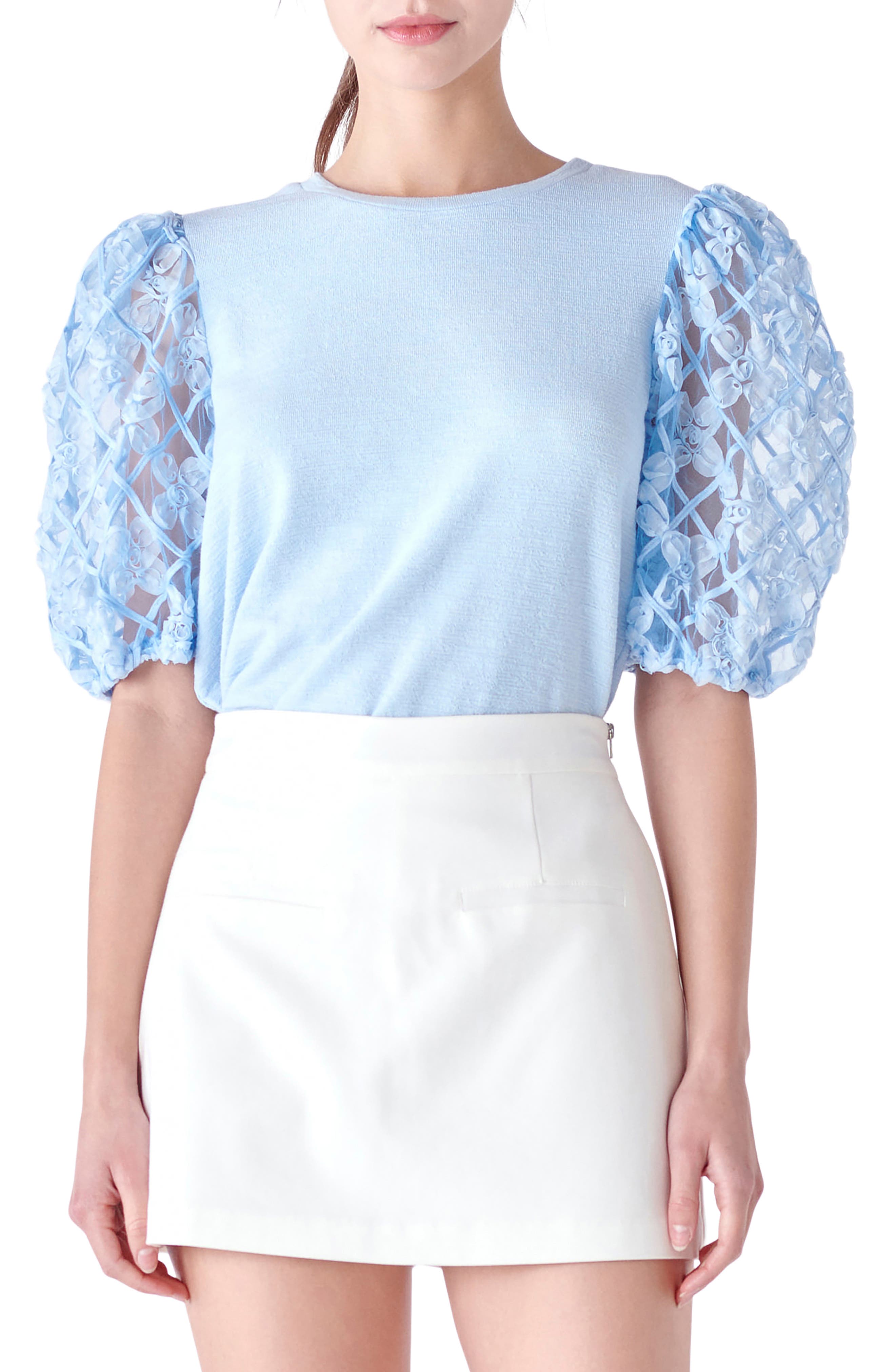 English Factory Mixed Media Blouse