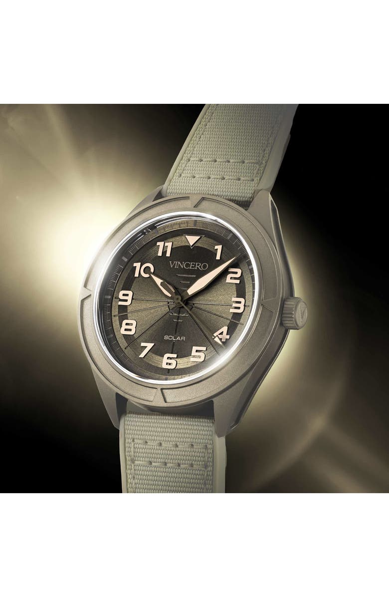 Vincero The Stratos Titanium Solar Webbing Strap Watch, 41mm, Alternate, color, Terra