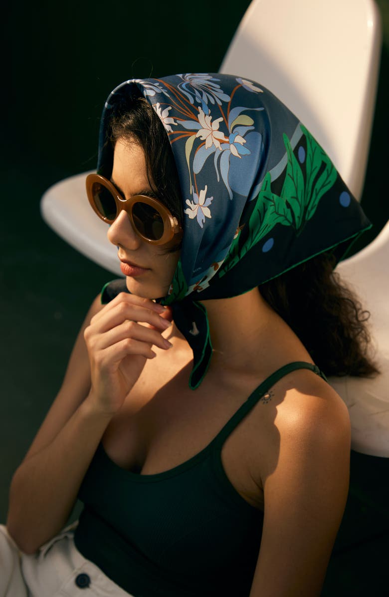 Jessie Zhao New York Double Sided Silk Scarf of Night Banquet, Alternate, color, 