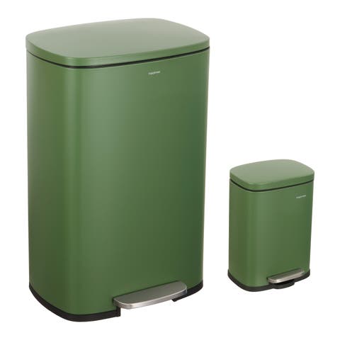 Connor Rectangular Trash Can with Soft-Close Lid and FREE Mini Trash Can