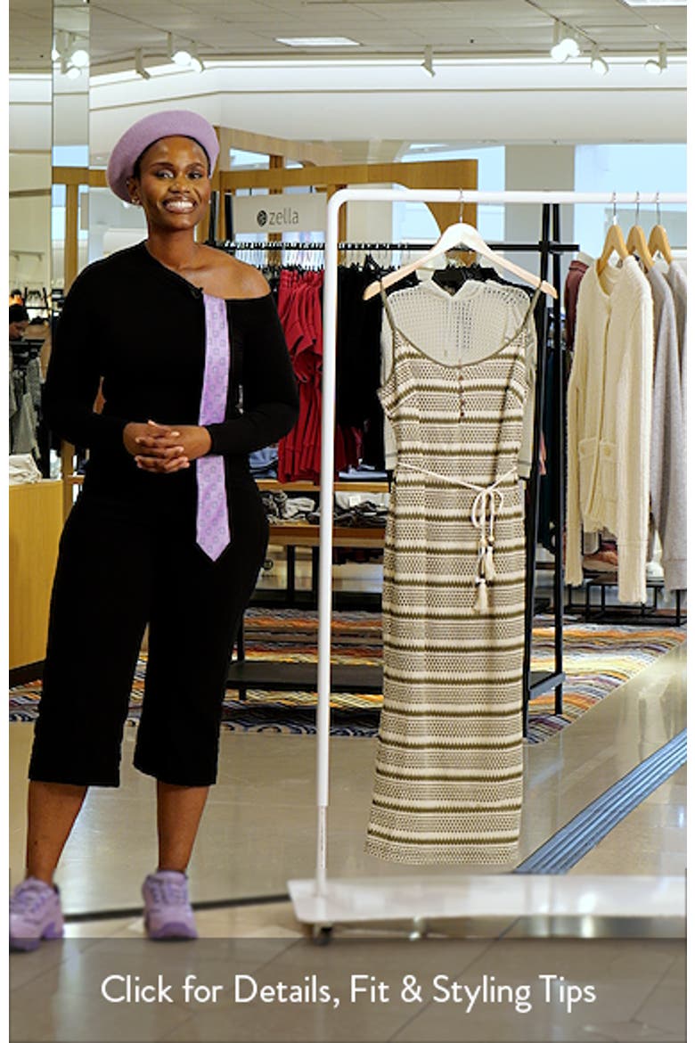 Geometric Stitch Tie Waist Sweater Dress video