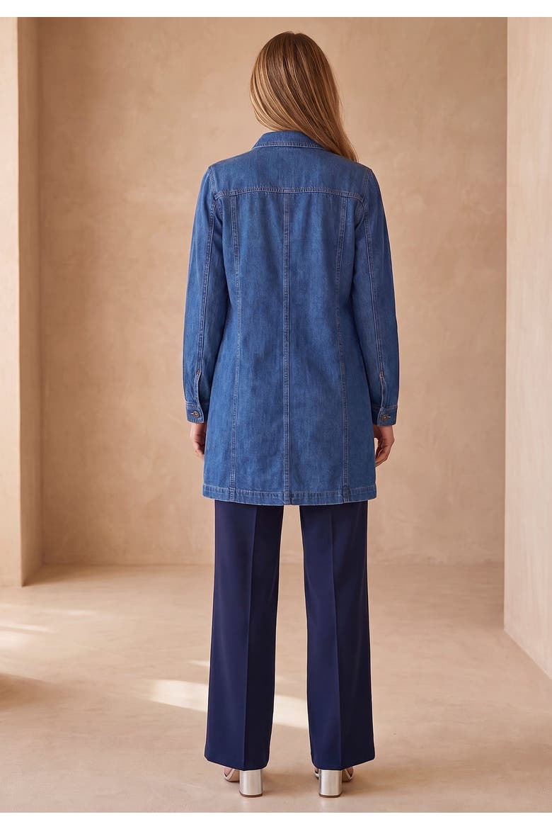 Long Denim Jacket, Alternate, color, MEDIUM STONEWASH