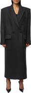 JLUXLABEL Double Breasted Wool Blend Coat