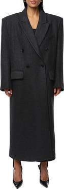 JLUXLABEL Double Breasted Wool Blend Coat