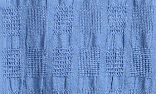Wax London Didcot Seersucker Camp Shirt In Blue