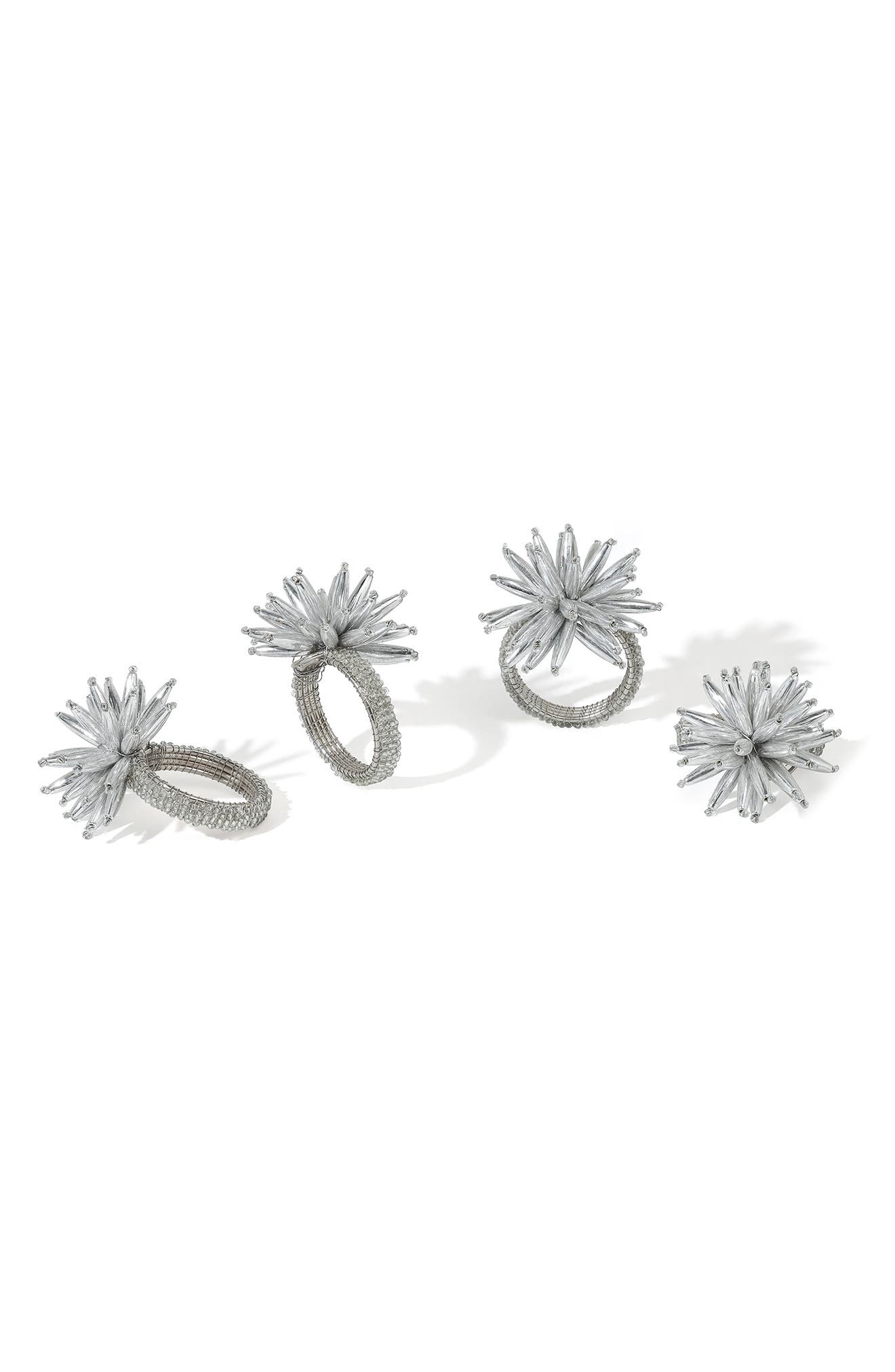 Tiramisu Celestial Bloom Set of 4 Napkin Rings