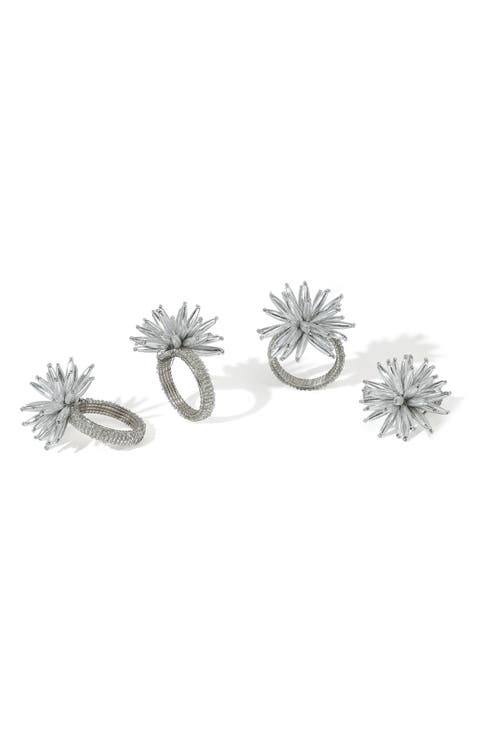 Celestial Bloom Set of 4 Napkin Rings