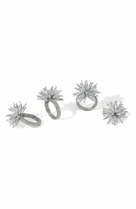 Tiramisu Celestial Bloom Set of 4 Napkin Rings