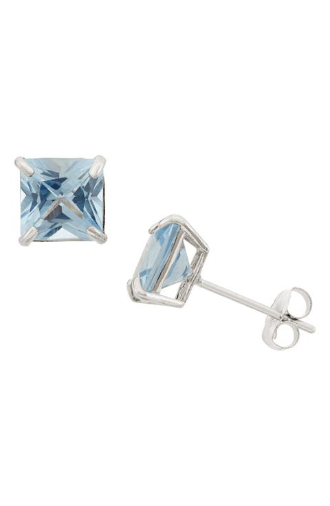 Princess Cut Stud Earrings