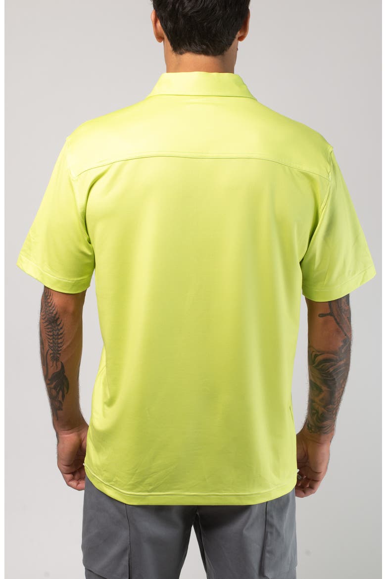 Aqua Terra Tech Short Sleeve Performance Button-Up Shirt, Alternate, color, LIME