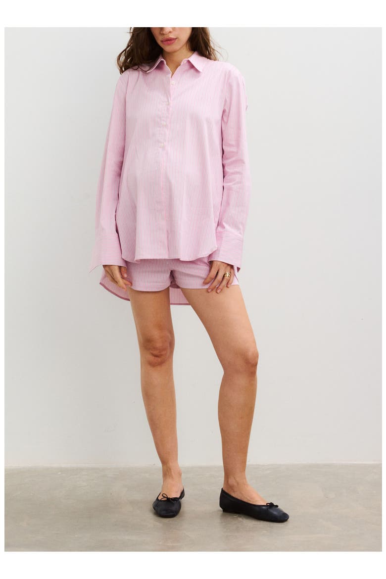 The Maternity Side Tie Short, Alternate, color, Purple/Pink Stripe