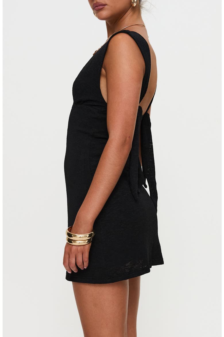 Steward Plunge Neck Minidress, Alternate, color, BLACK