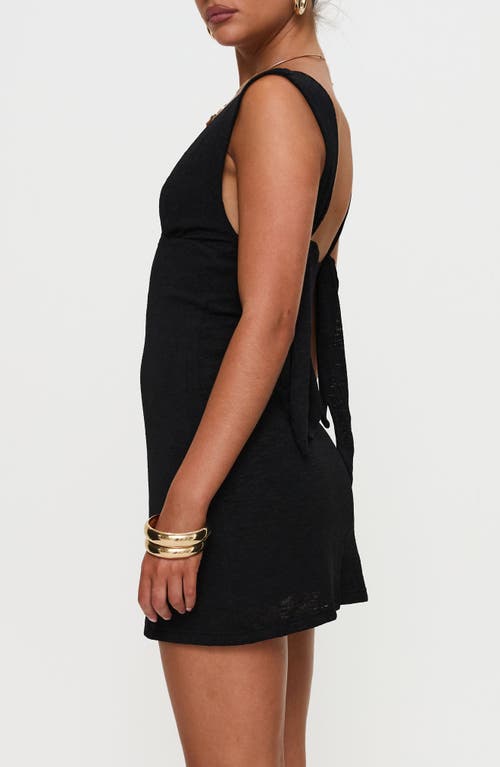 Princess Polly Steward Plunge Neck Minidress In Black