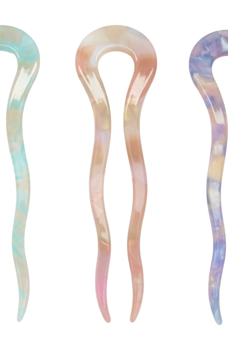 Tasha Assorted 3-Pack Wavy Hair Sticks, Alternate, color,