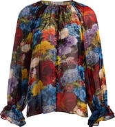 Alice + Olivia Josephine Floral Georgette Top