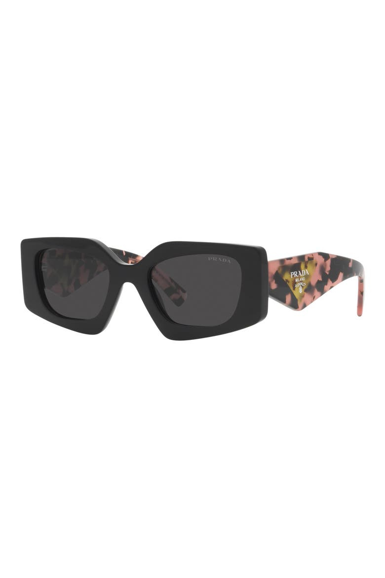 51mm Rectangular Sunglasses, Alternate, color, BLACK