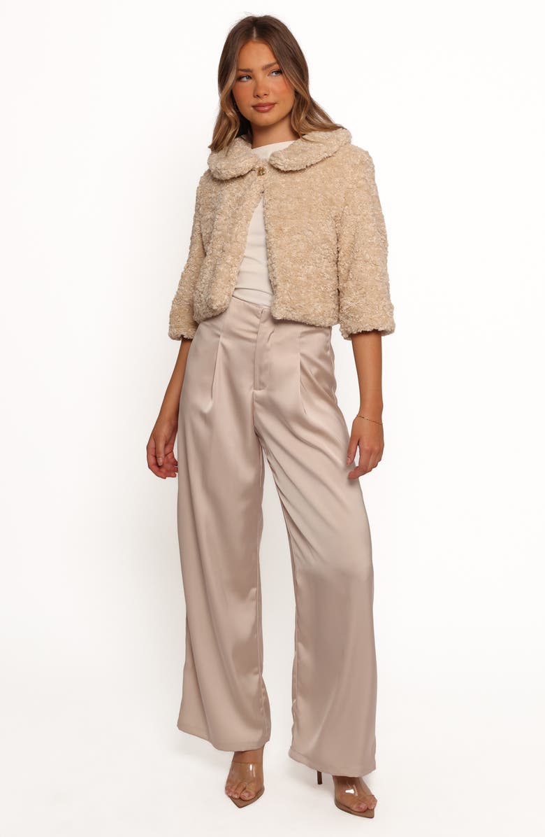 Petal & Pup Lucie Faux Fur Crop Jacket, Alternate, color, Cream