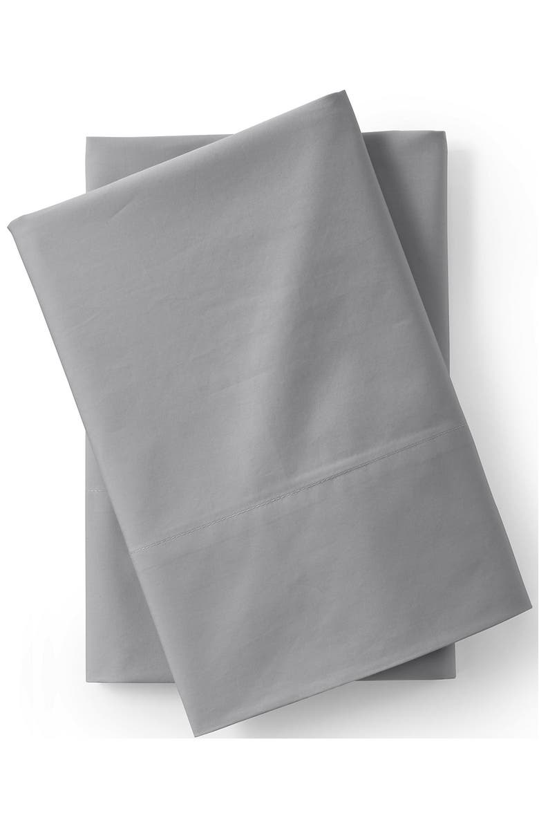 Lands' End 400 Thread Count Organic Cotton Percale Pillowcases, Main, color, 