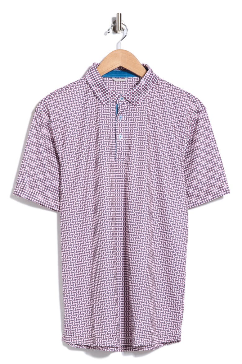 Tanner Geo Print Performance Golf Polo, Main, color, RED
