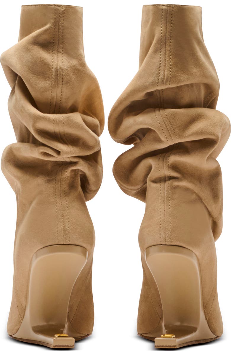 Balmain "No Wedge" suede ankle boots, Alternate, color, Beige