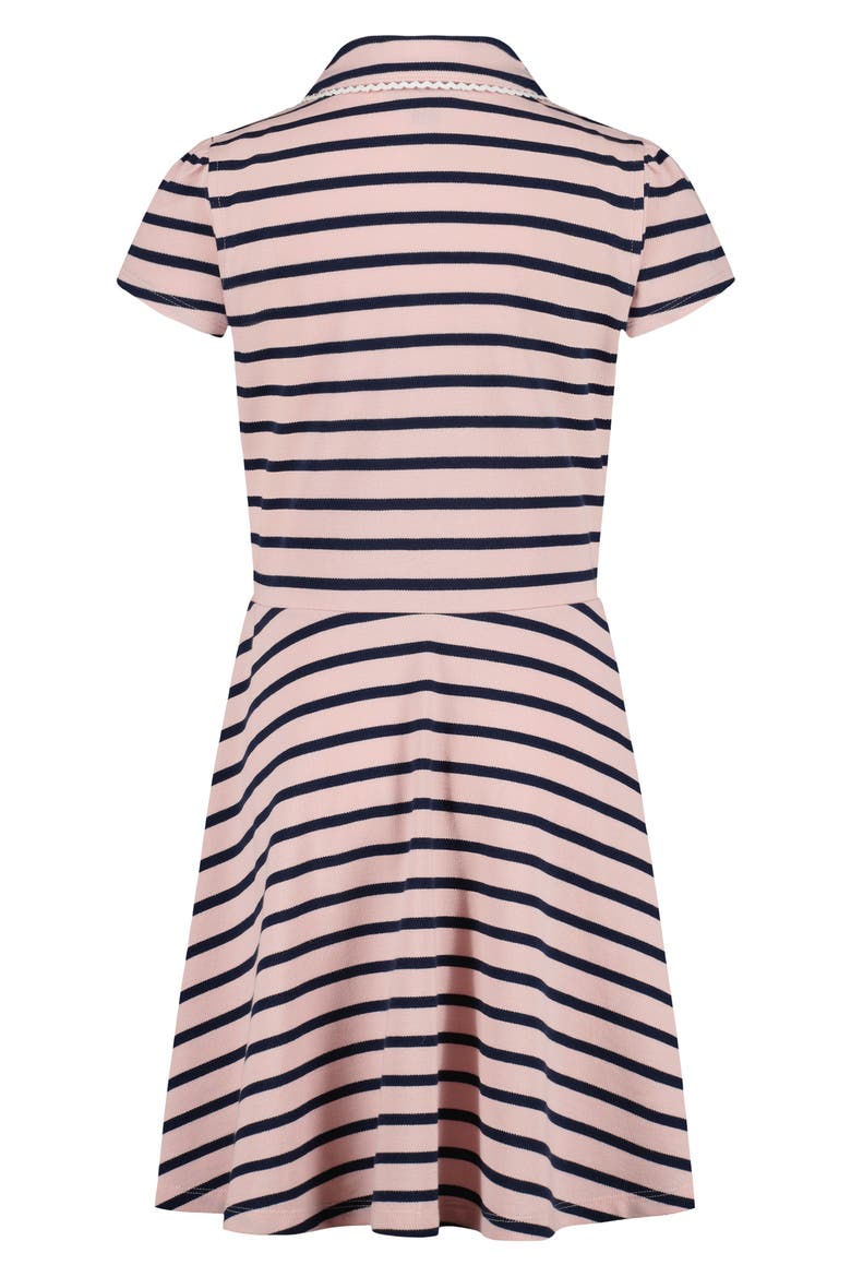Kids' Breton Striped Polo Dress, Alternate, color, LOTUS