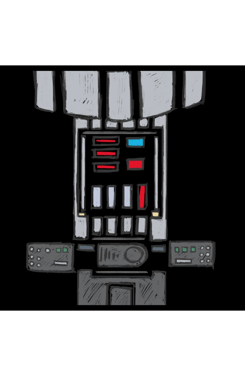 Star Wars Boy's Star Wars Darth Vader Cartoon Costume  Graphic T-Shirt, Alternate, color, Black