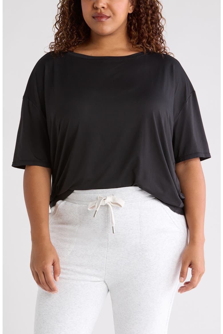 Equilibrium Short Sleeve Cocoon T-Shirt, Main, color, BLACK