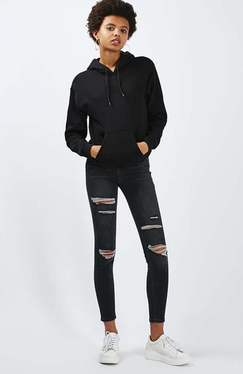Topshop Oversize Hoodie, Alternate, color, 