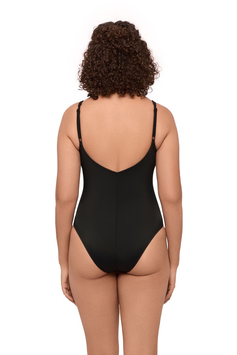 Smoothing and Sculpting U-Wire Adjustable One-Piece Swimsuit, Alternate, color, Onyx Black