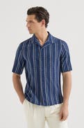 Brunello Cucinelli Seersucker short sleeve shirt