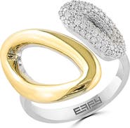 EFFY Two-Tone Pavé Diamond Bypass Ring